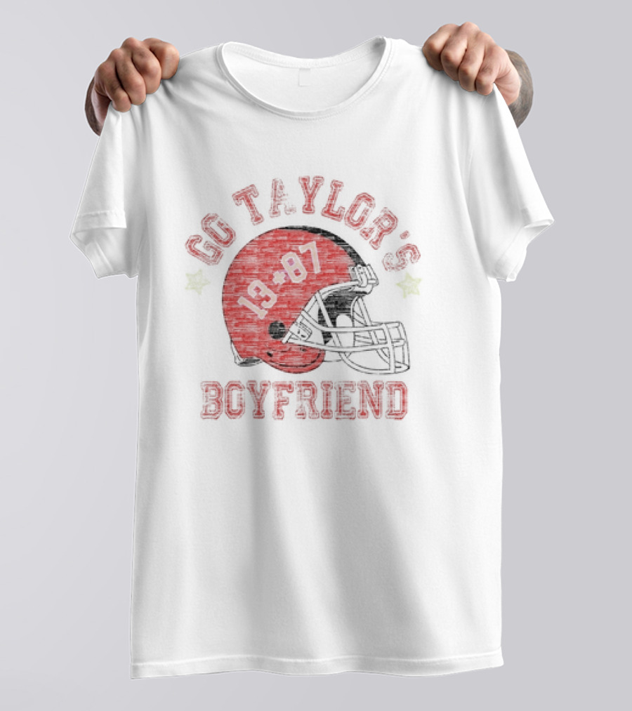 Go Taylor’s Boyfriend 13 87 Football Helmet T-Shirt