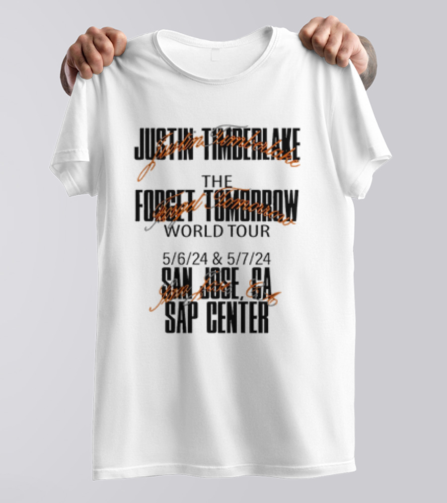 Justin Timberlake San Jose SAP Center Forget Tomorrow World Tour T-Shirt