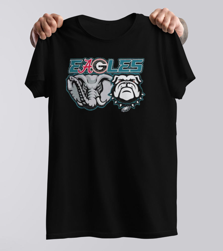 Eagles Alabama Crimson Tide Elephant Georgia Bulldogs Philadelphia Eagles Dawgs T-Shirt