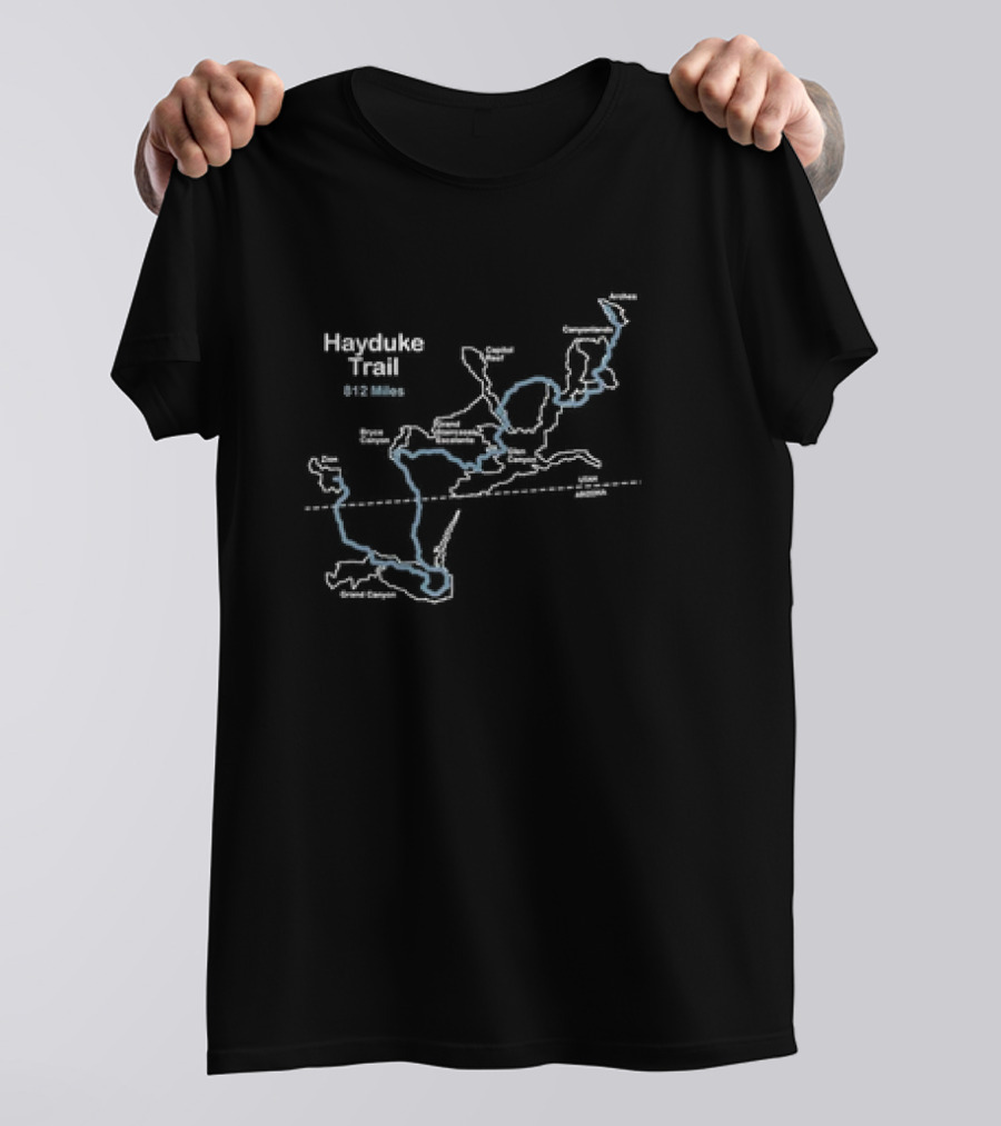Hayduke Trail 812 Miles Utah Arizona Grand Canyon	Map Design T-Shirt