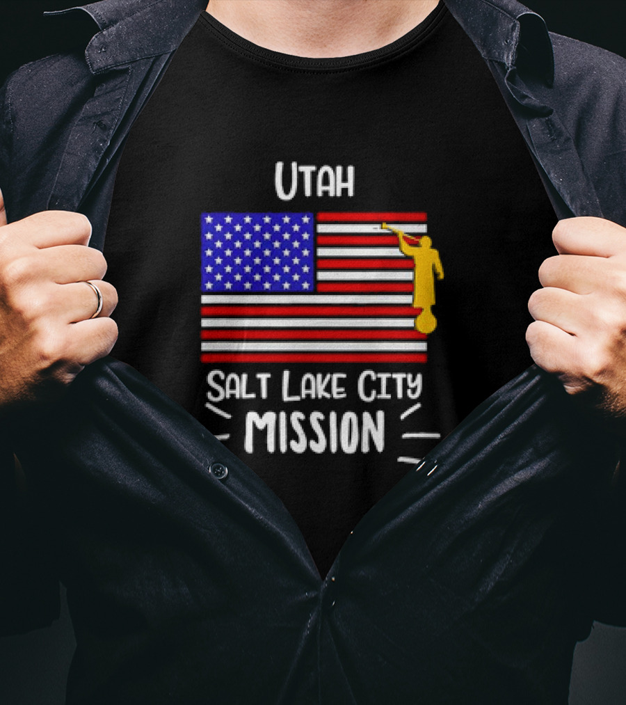 Utah Salt Lake City Mission US Flag Mormon LDS Missionary T-Shirt