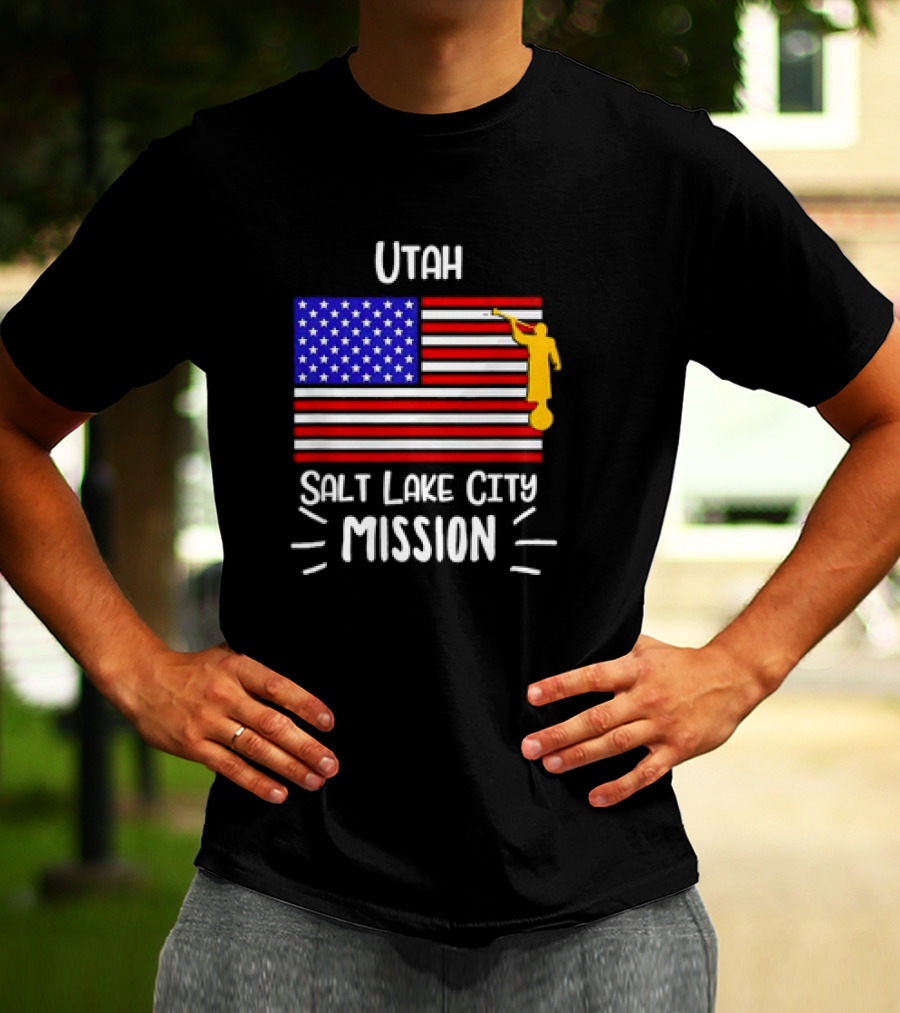Utah Salt Lake City Mission US Flag Mormon LDS Missionary T-Shirt
