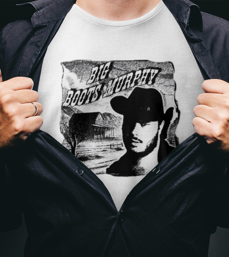 Big Boots Murphy Country Cowboy Barn Scene T-Shirt