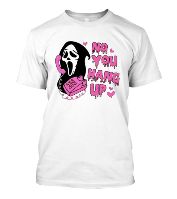Ghost Face No You Hang Up Pink Phone Scream Hearts T-Shirt