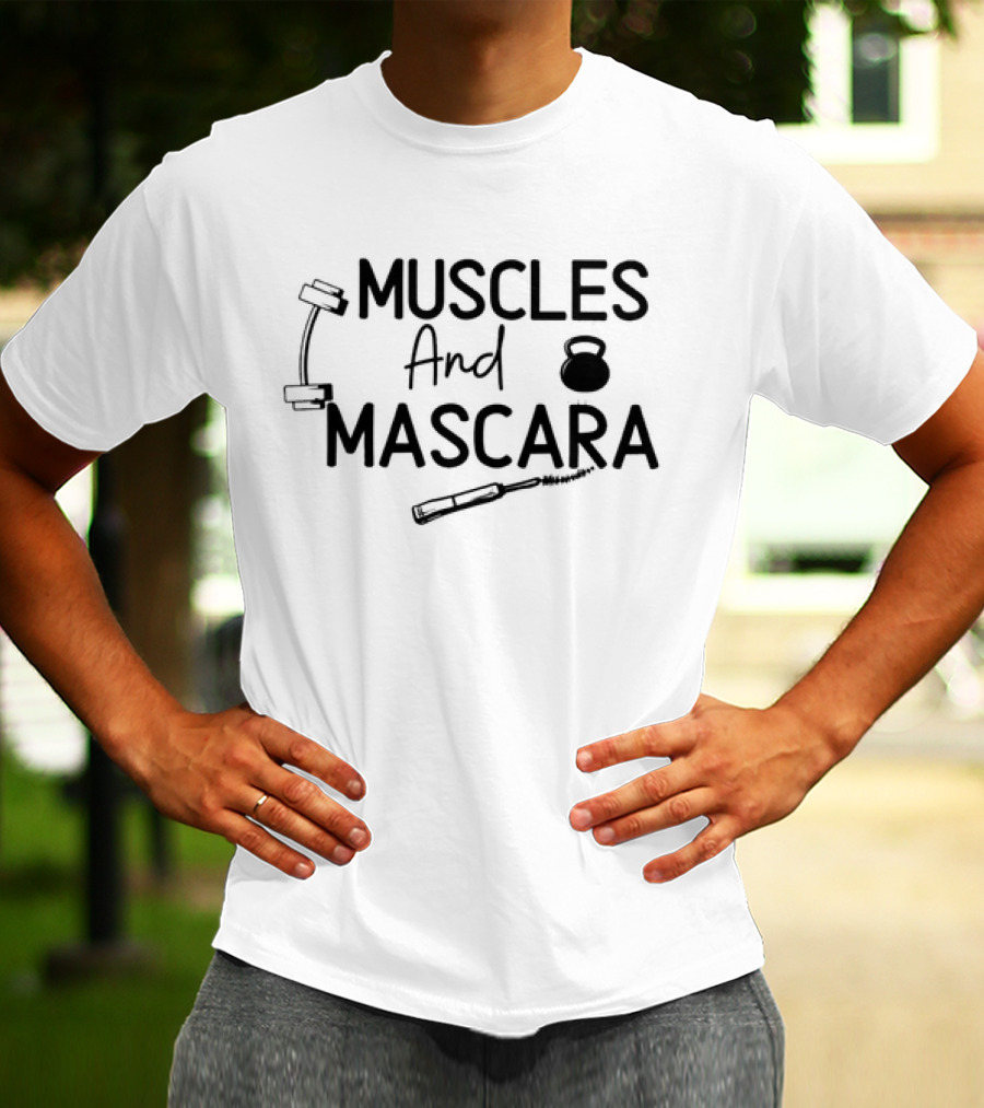 Muscles And Mascara Dumbbell Kettlebell Makeup T-Shirt