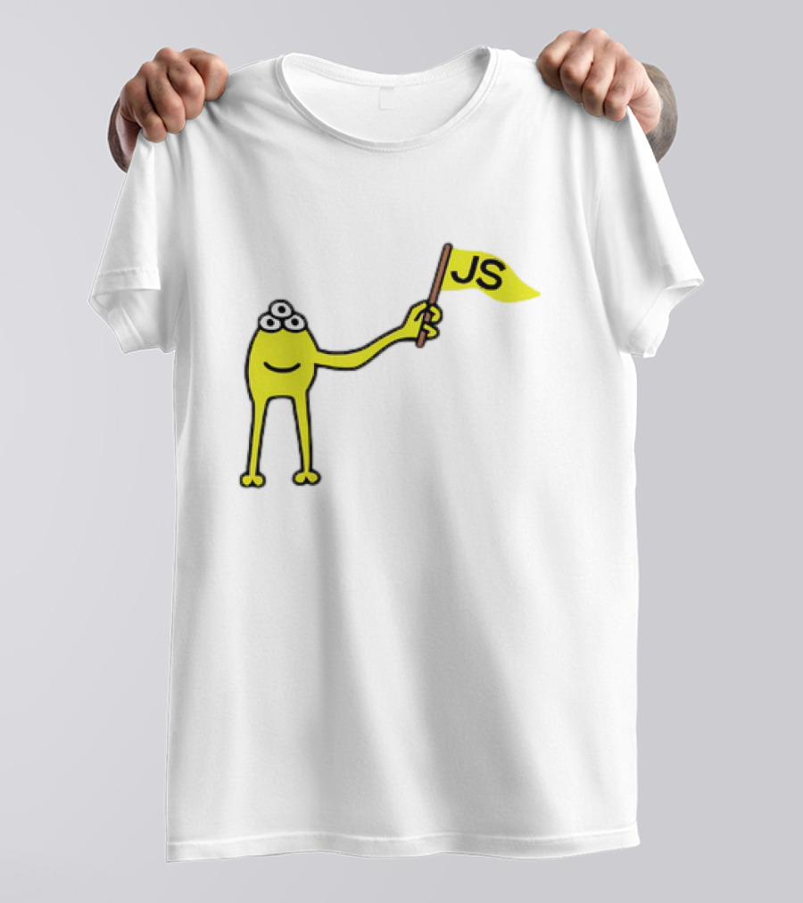 Yellow Three-Eyed Monster Waving JS Flag T-Shirt