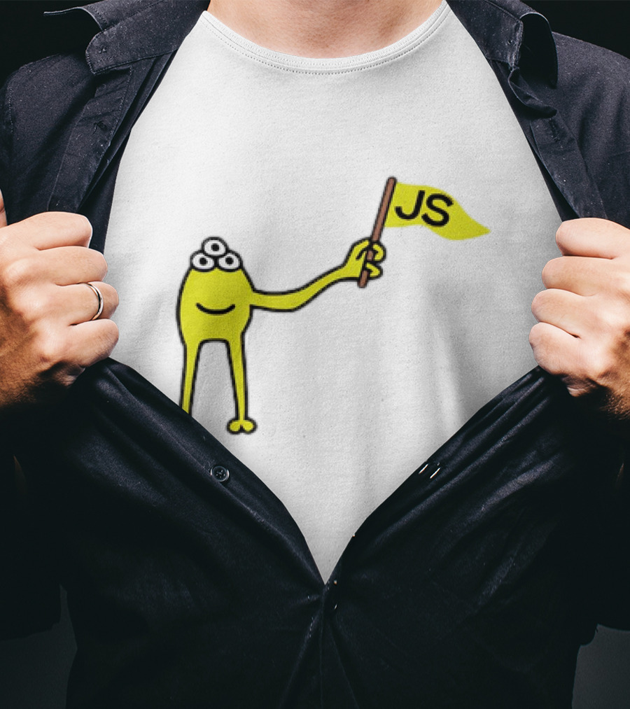 Yellow Three-Eyed Monster Waving JS Flag T-Shirt