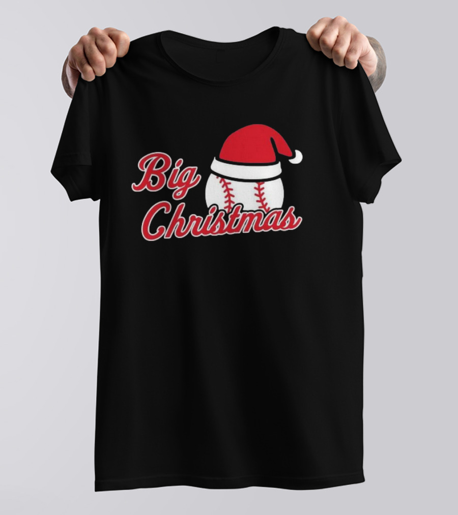 Cleveland Big Christmas Baseball Santa Hat T-Shirt