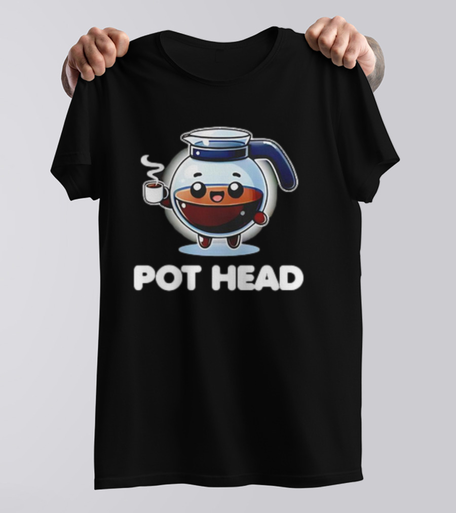 Pot Head Kawaii Coffee Pot Cute Cartoon T-Shirt