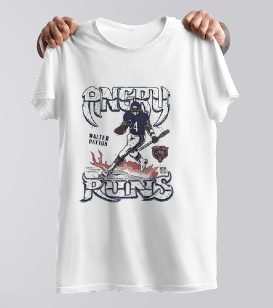 Walter Payton Angry Runs Chicago Bears Football Legend T-Shirt