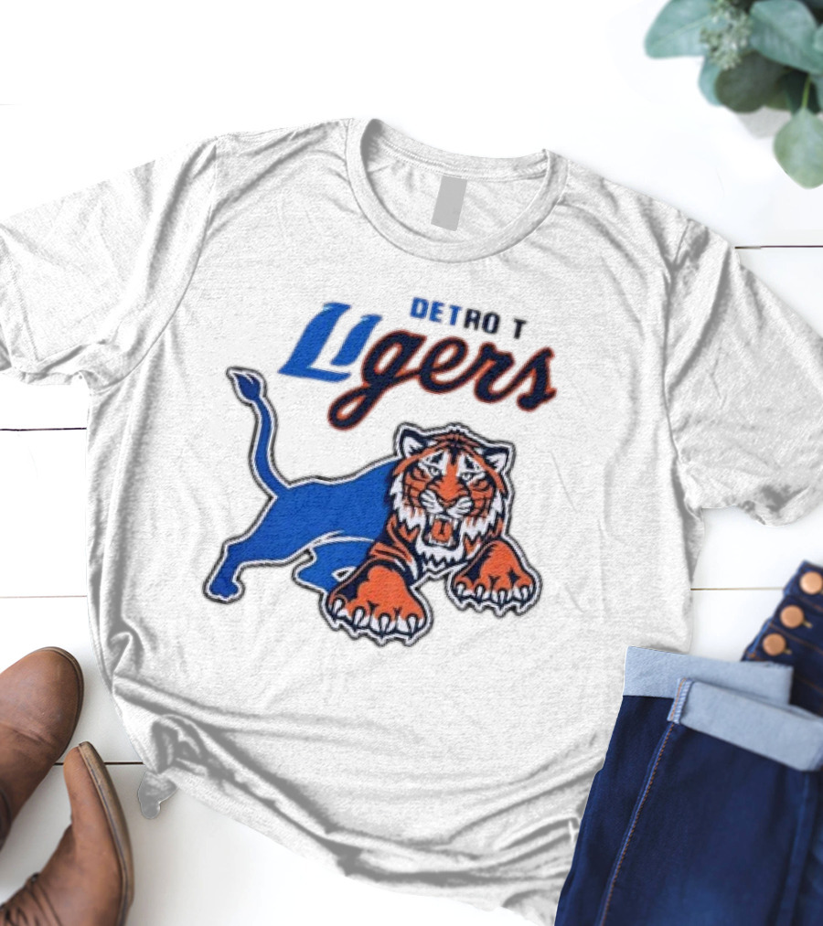 Detroit Ligers Detroit Tigers X Detroit Lions Crossover T-Shirt