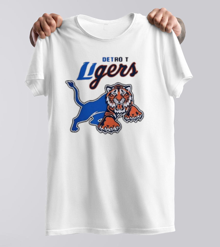 Detroit Ligers Detroit Tigers X Detroit Lions Crossover T-Shirt