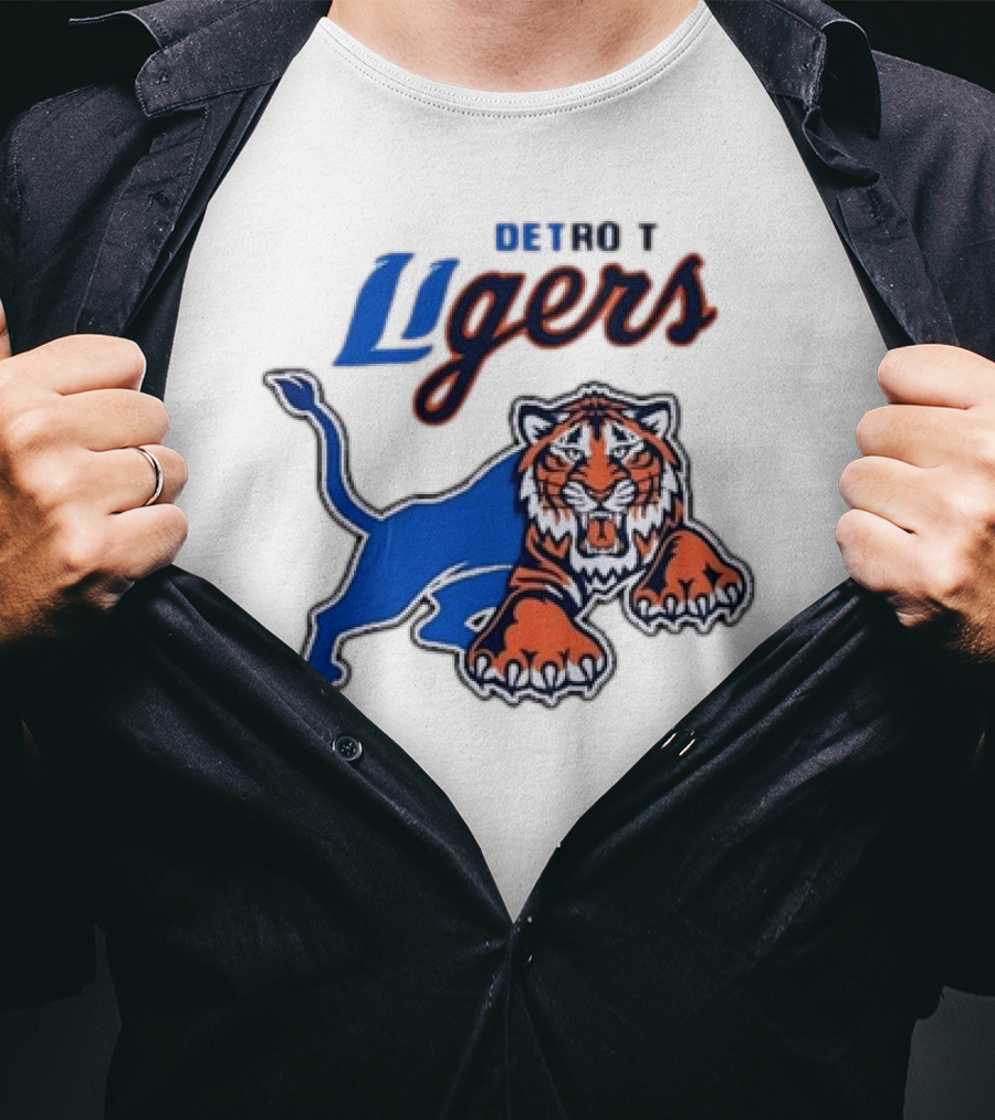 Detroit Ligers Detroit Tigers X Detroit Lions Crossover T-Shirt