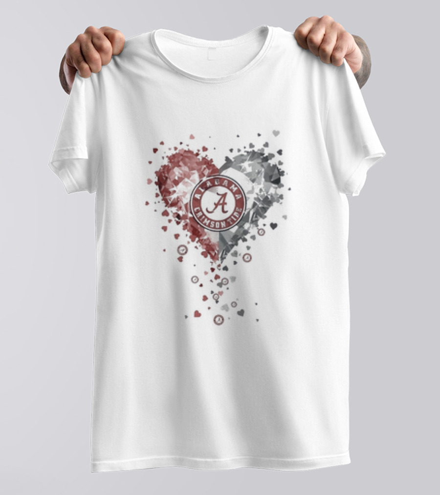 Heart Diamonds Crystal Alabama Crimson Tide T-Shirt