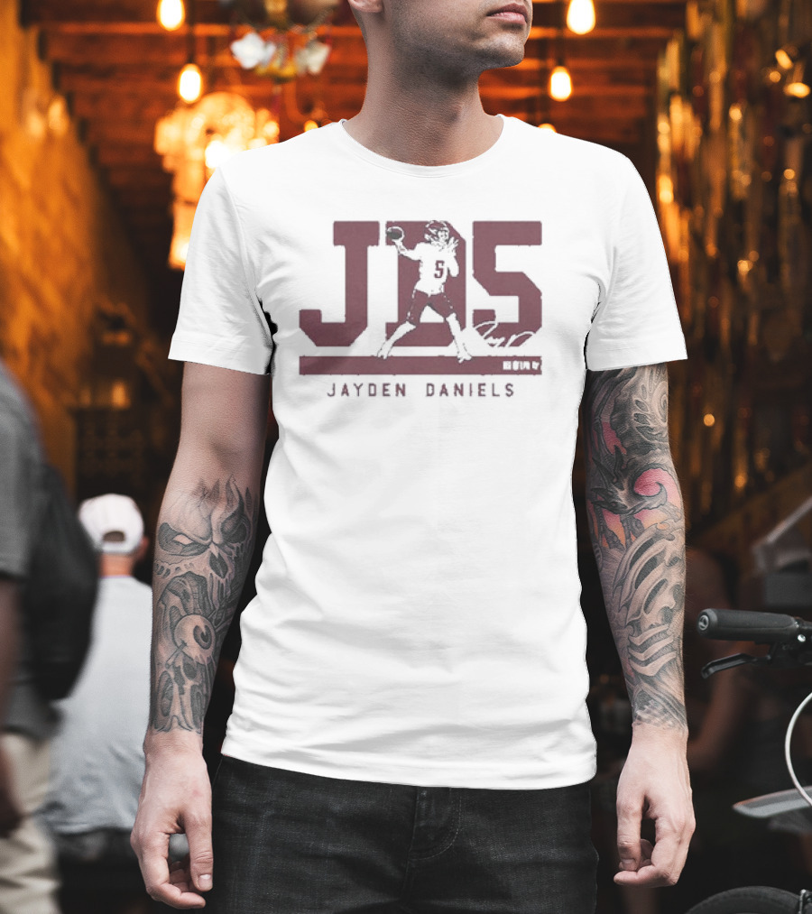 Jayden Daniels JD5 Quarterback Football Player Signature T-Shirt