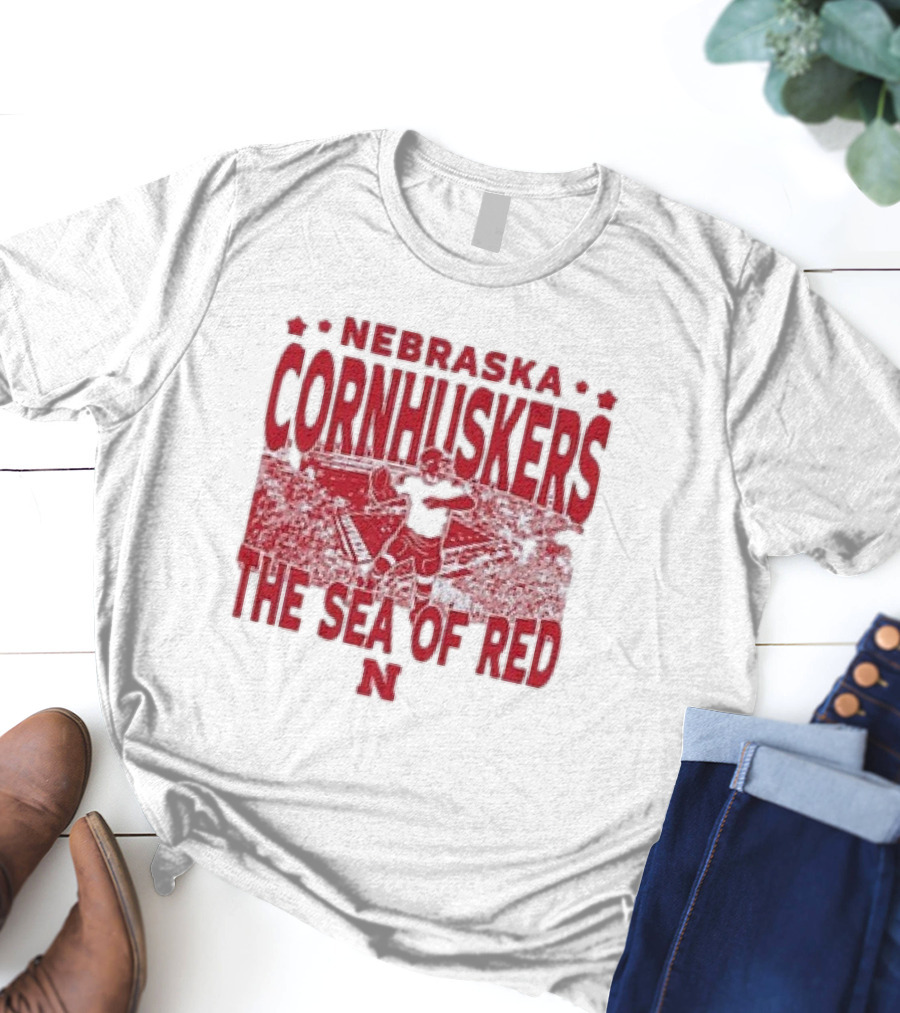 Nebraska Cornhuskers The Sea Of Red Stadium Scene T-Shirt