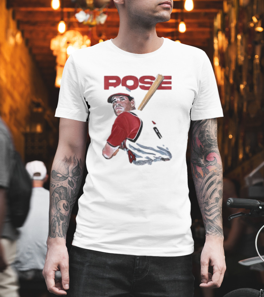 PO$E Pete Rose Baseball Bat Sports T-Shirt