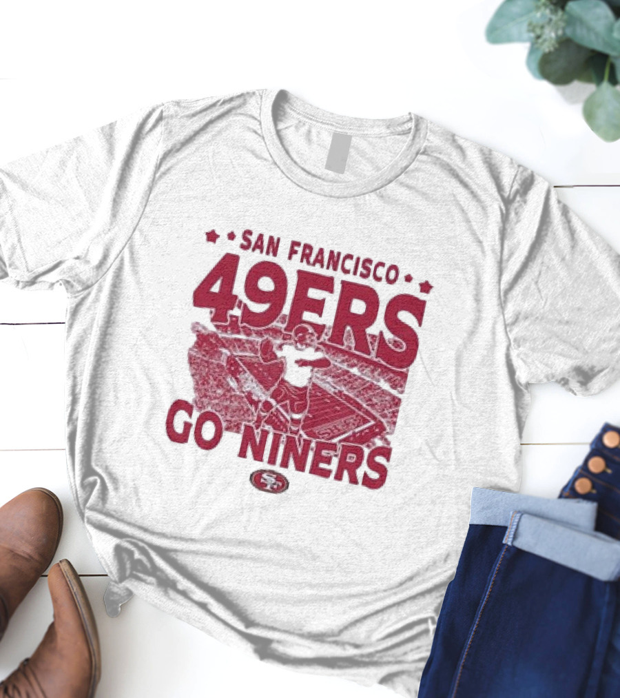 San Francisco 49ers Go Niners Vintage Stadium Football T-Shirt