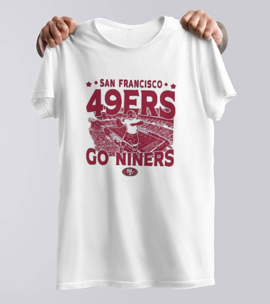 San Francisco 49ers Go Niners Vintage Stadium Football T-Shirt