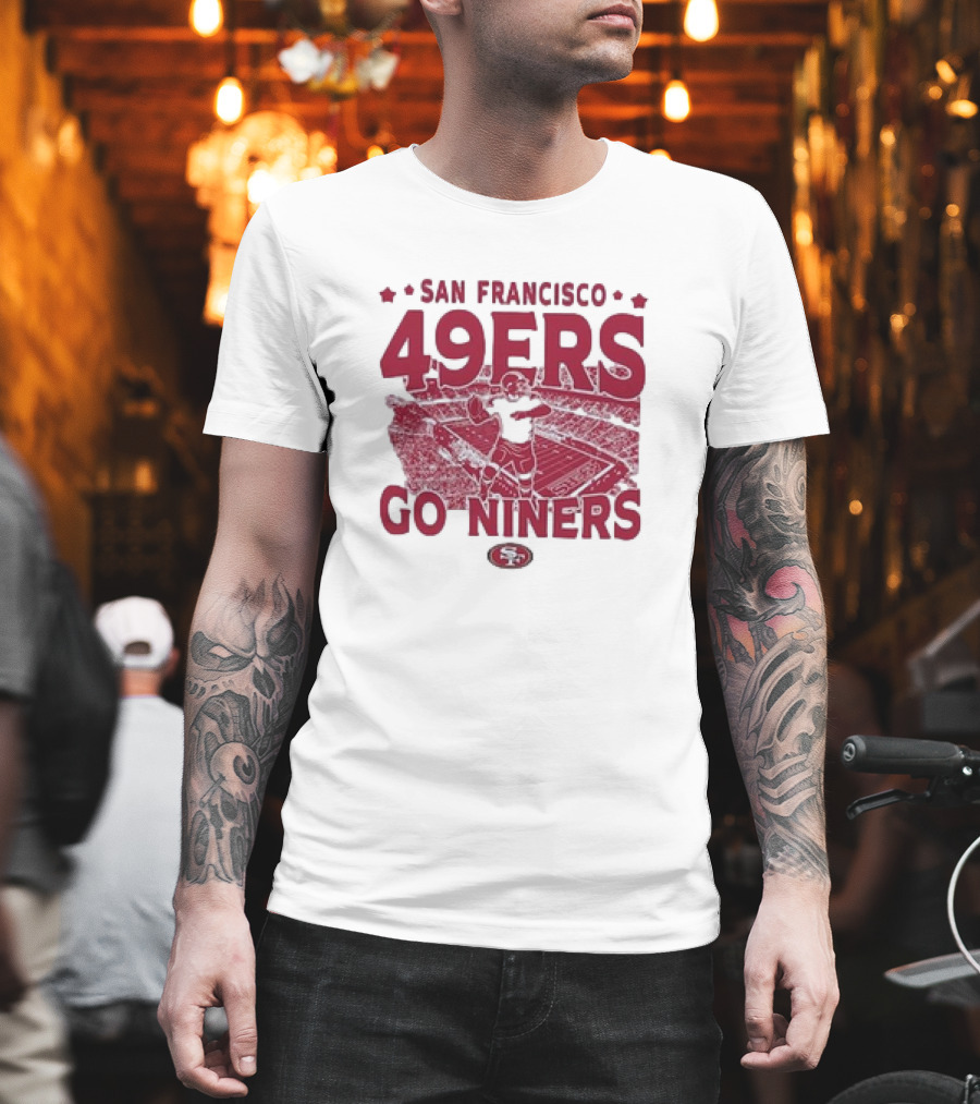 San Francisco 49ers Go Niners Vintage Stadium Football T-Shirt