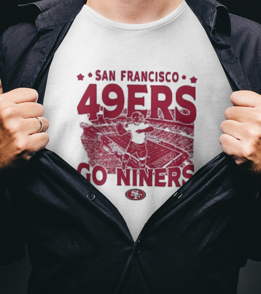 San Francisco 49ers Go Niners Vintage Stadium Football T-Shirt