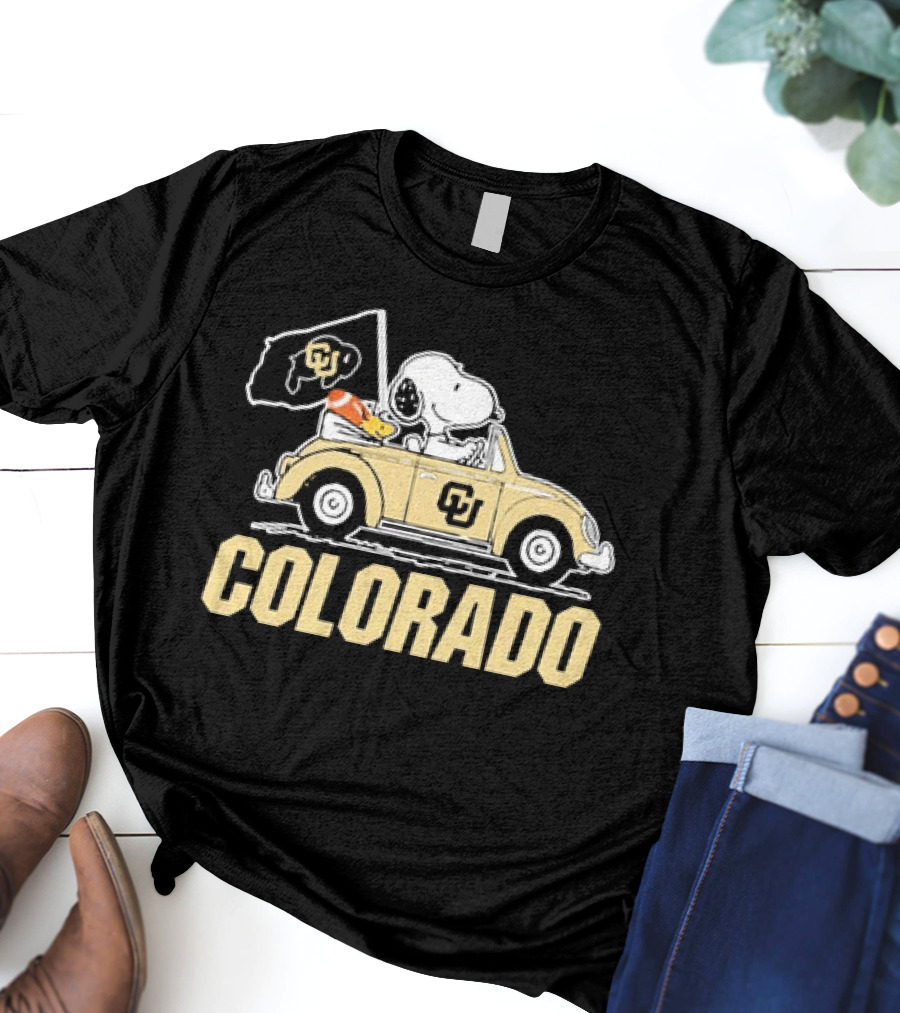 Peanuts Snoopy Woodstock Colorado Buffaloes Car T-Shirt