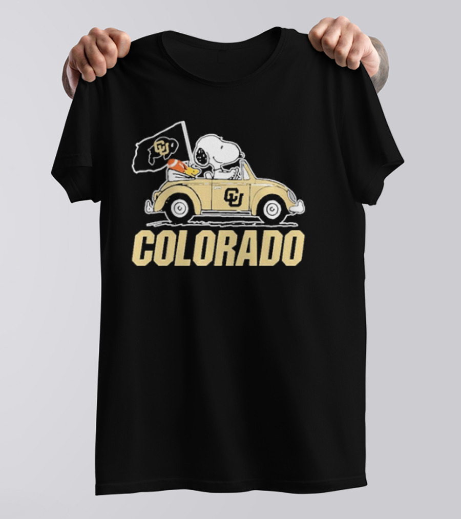 Peanuts Snoopy Woodstock Colorado Buffaloes Car T-Shirt