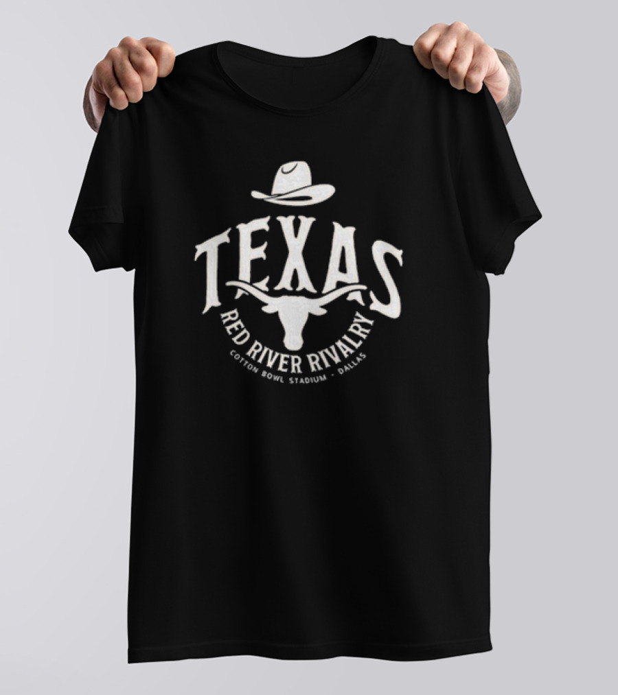 Texas Longhorns Red River Rivalry Cotton Bowl Stadium Cowboy Hat T-Shirt
