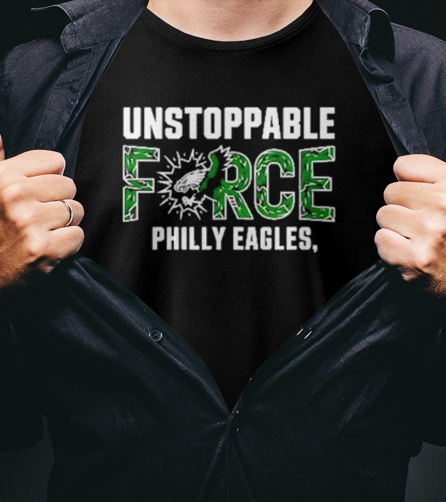 UNSTOPPABLE FORCE PHILLY EAGLES EAGLE HEAD LOGO EXPLOSION T-Shirt