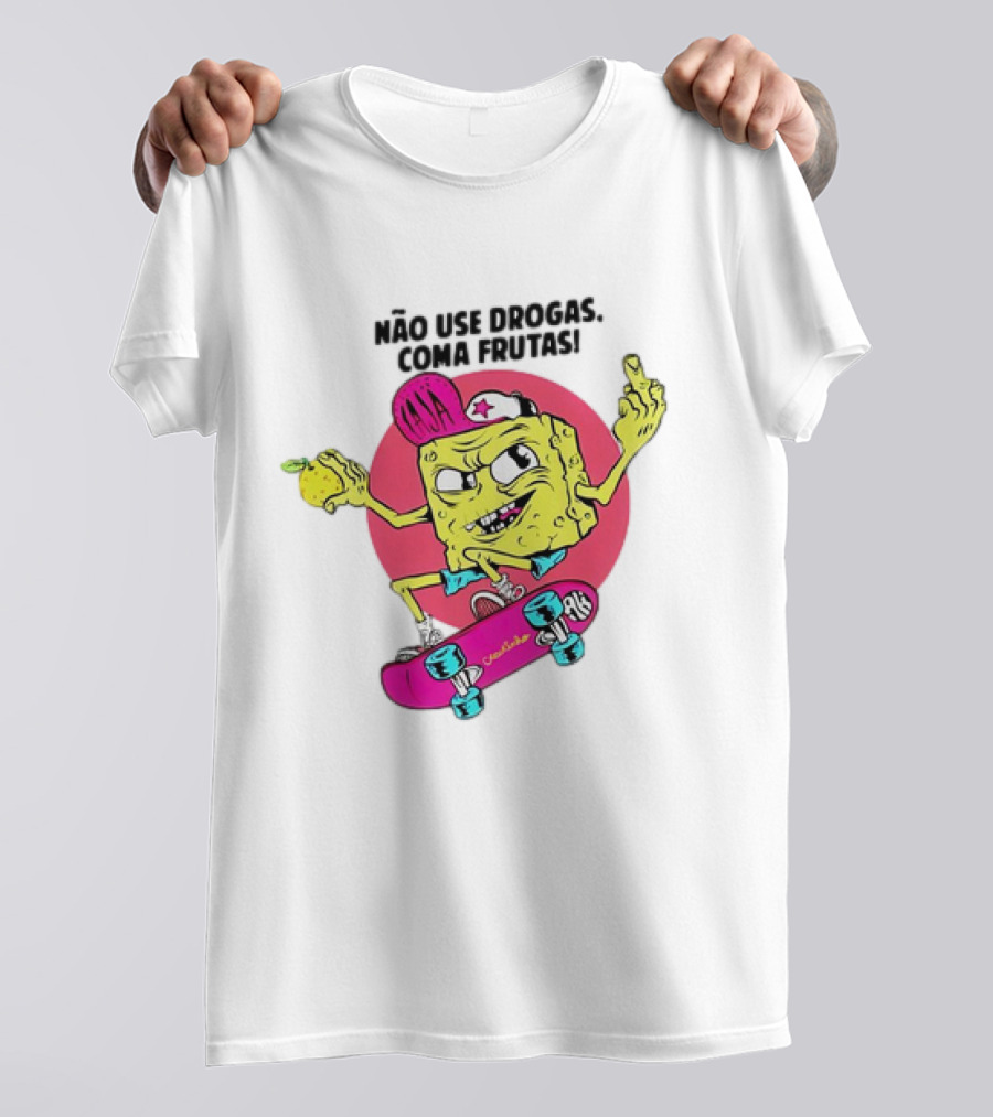 Venom Não Use Drogas Coma Frutas Skateboarding Cartoon Roswell New Mexico 1947 UFO Beam T-Shirt