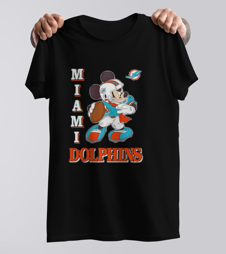 Mickey Mouse Miami Dolphins Football T-Shirt