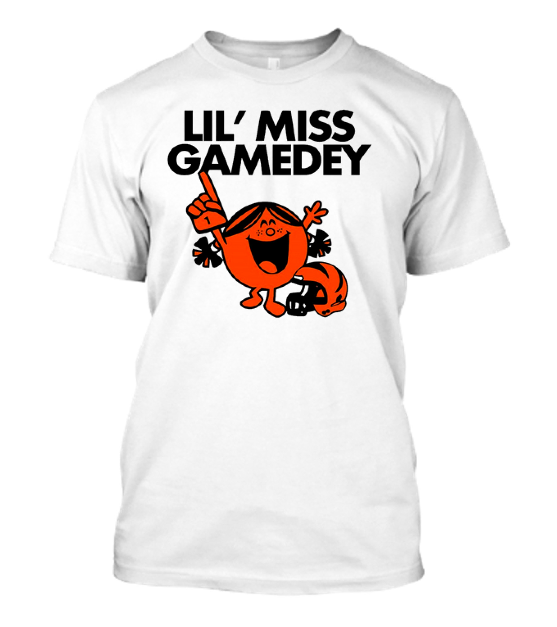 Lil Miss Gamedey Cincinnati Bengals Football Fandom Icon With Cheerful Character And Helmet T-Shirt