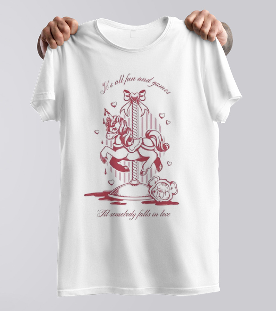 It's All Fun And Games 'Til Somebody Falls In Love Carousel Unicorn Melanie Martinez T-Shirt