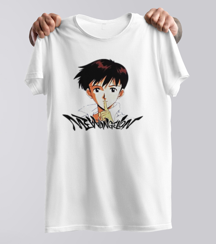 Mewangelion Ikari Shinji Anime Cartoon Evangelion Crossover T-Shirt