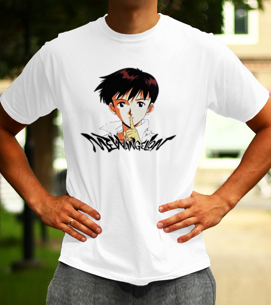 Mewangelion Ikari Shinji Anime Cartoon Evangelion Crossover T-Shirt