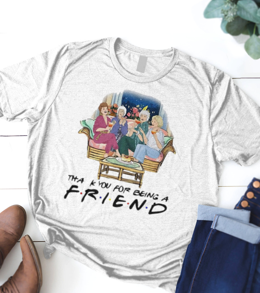 The Golden Girls Thank You For Being A FRIEND Sofa Scene With Colorful Drinks T-Shirt
