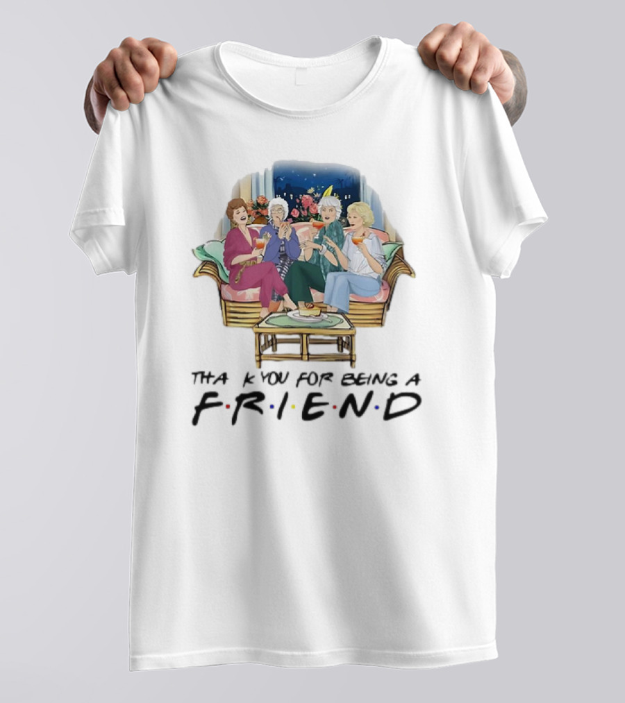 The Golden Girls Thank You For Being A FRIEND Sofa Scene With Colorful Drinks T-Shirt