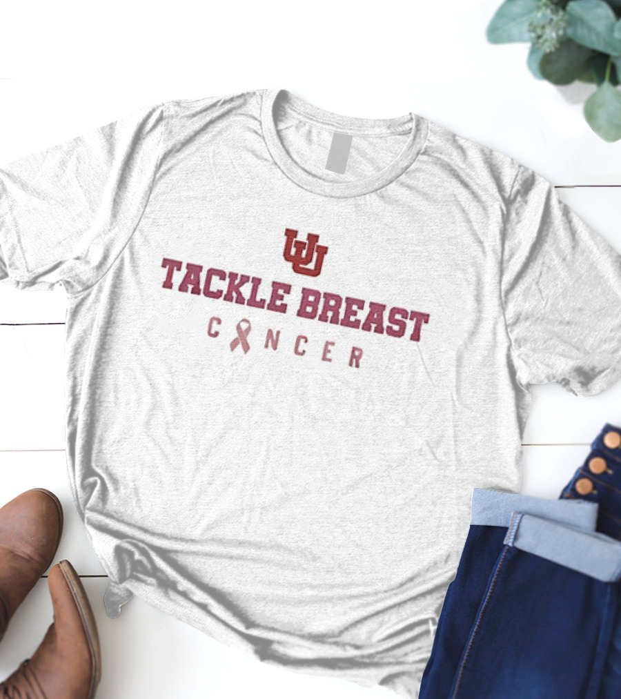 Utah U Tackle Breast Cancer Pink Ribbon Awareness T-Shirt