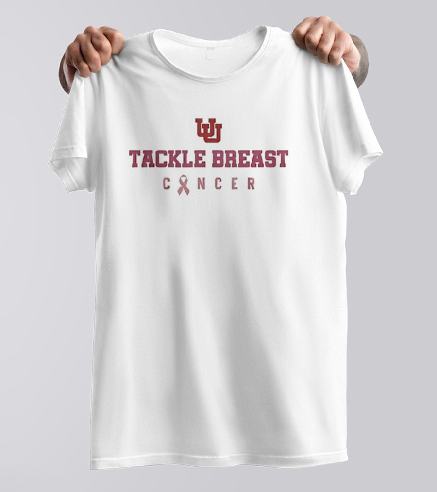 Utah U Tackle Breast Cancer Pink Ribbon Awareness T-Shirt