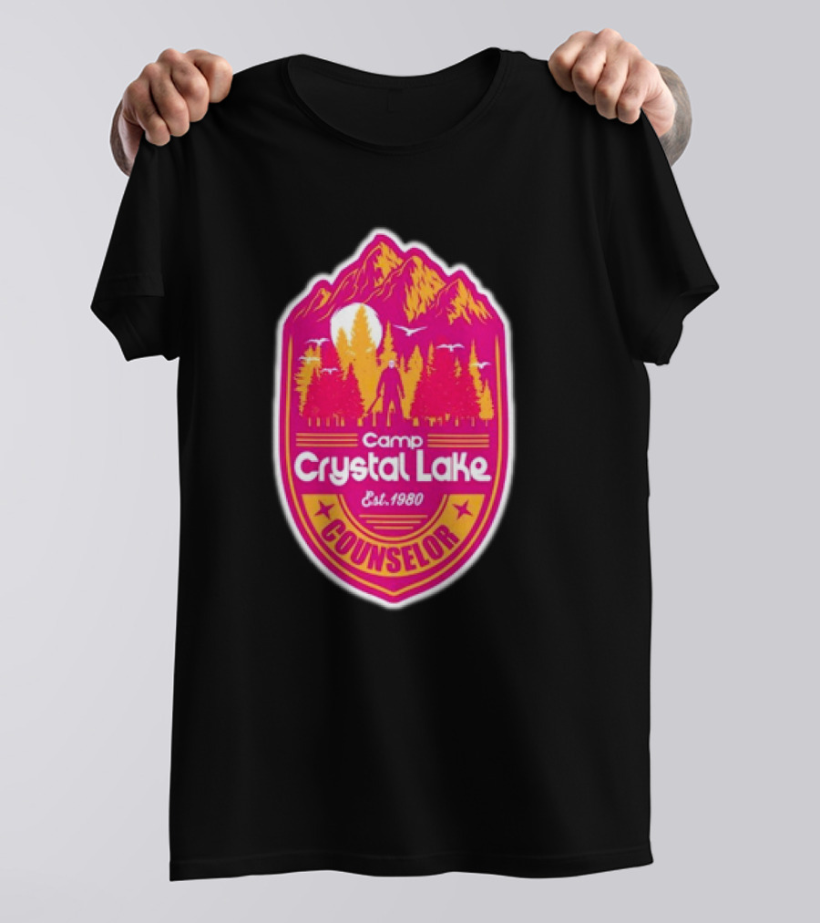 Camp Crystal Lake Counselor Est 1980 Vintage Badge T-Shirt