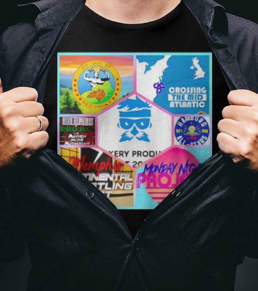 Memphis Continental Wrestling Cast Monday Night Project Crossing The Mid Atlantic T-Shirt