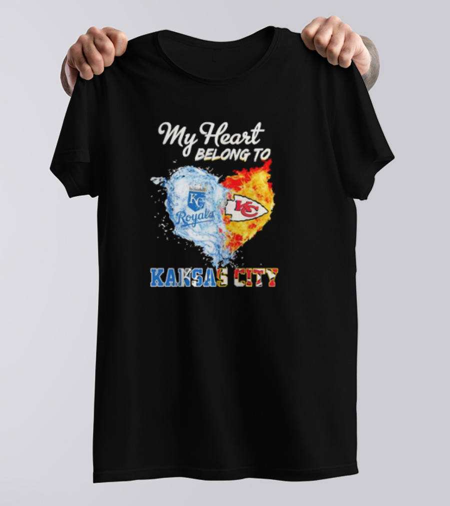 My Heart Belong To Kansas City Royals KC Chiefs Kansas City T-Shirt