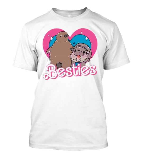 Best Friends Moo Deng Pesto Friendship Barbie Besties Heart T-Shirt