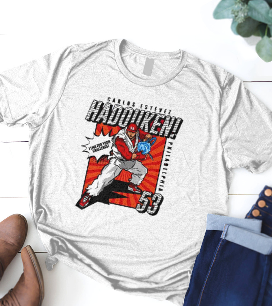 Carlos Estévez HADOUKEN Philadelphia 53 Fighter Explosion T-Shirt