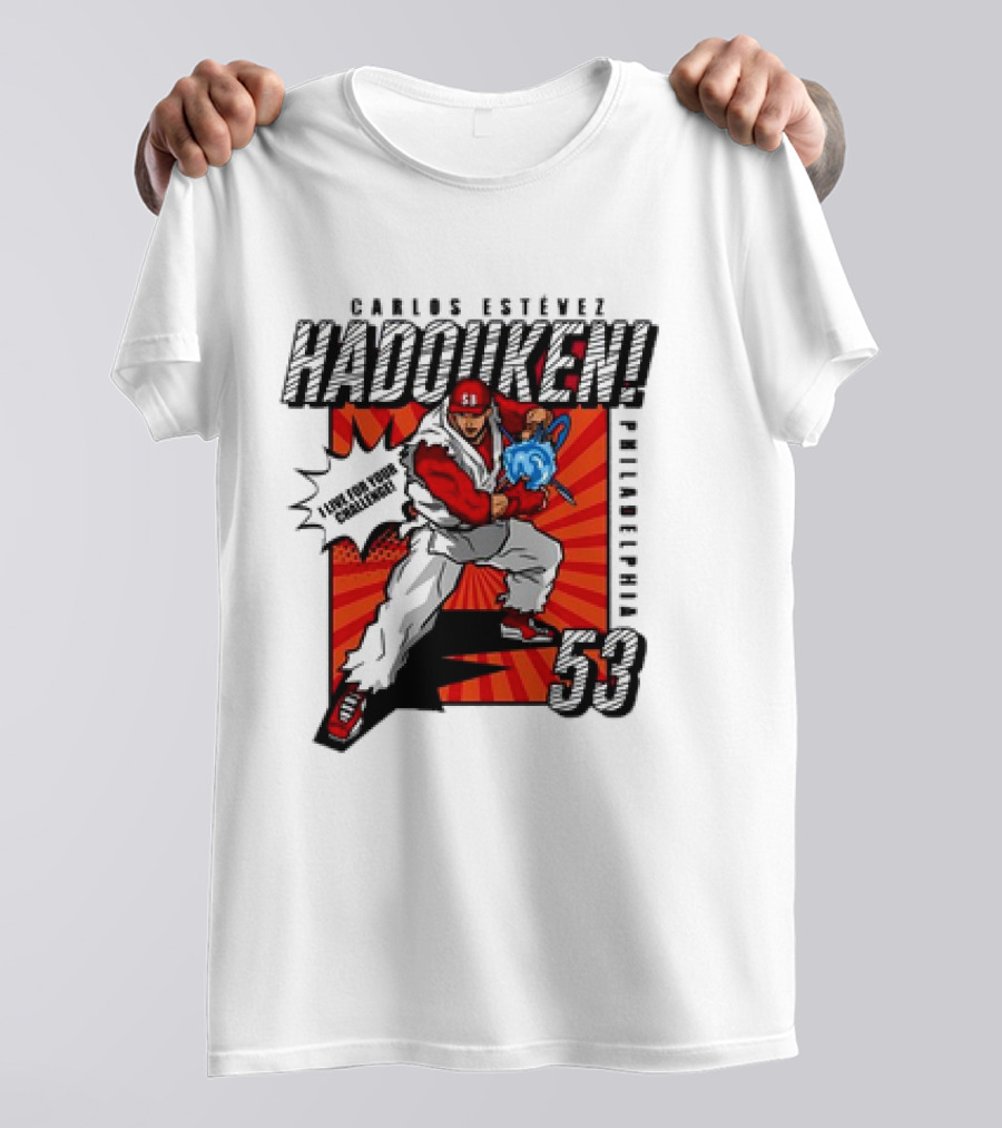 Carlos Estévez HADOUKEN Philadelphia 53 Fighter Explosion T-Shirt