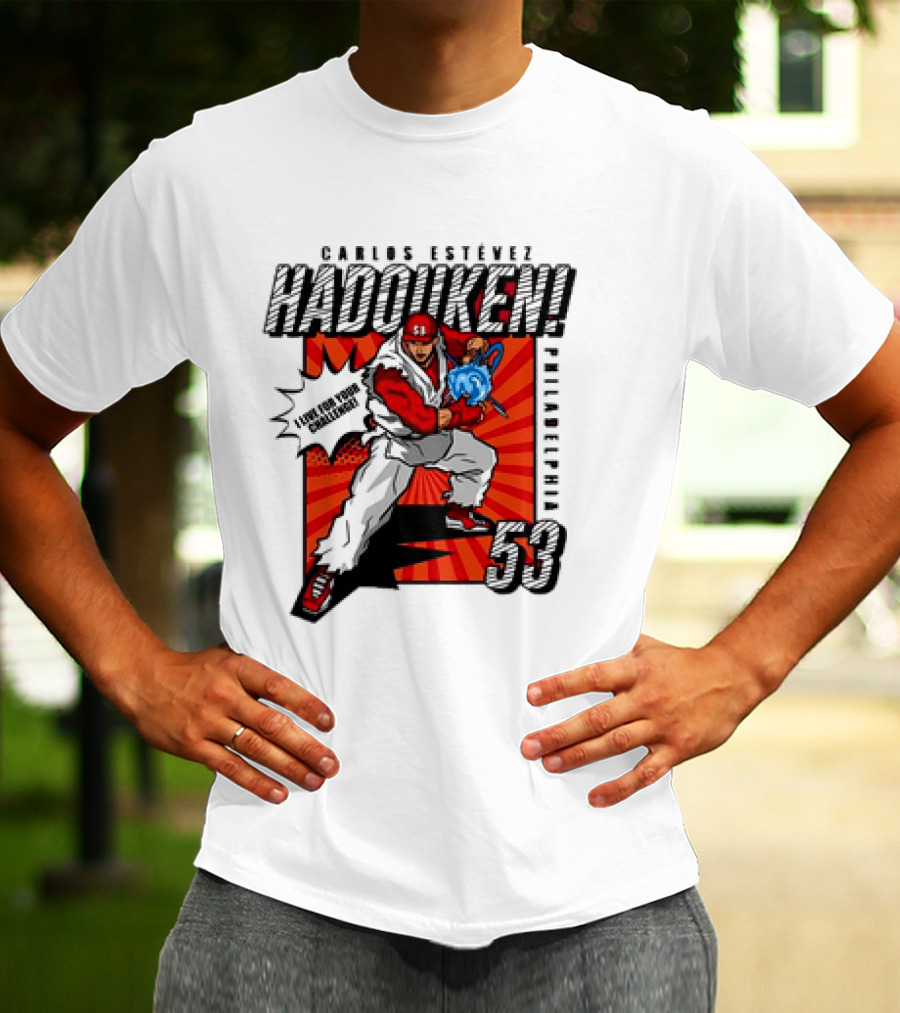 Carlos Estévez HADOUKEN Philadelphia 53 Fighter Explosion T-Shirt