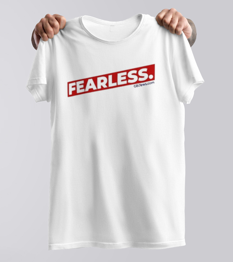 Fearless GBnews.com Bold Red Text T-Shirt