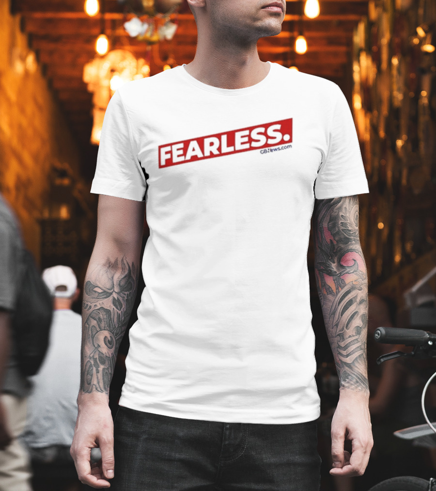 Fearless GBnews.com Bold Red Text T-Shirt