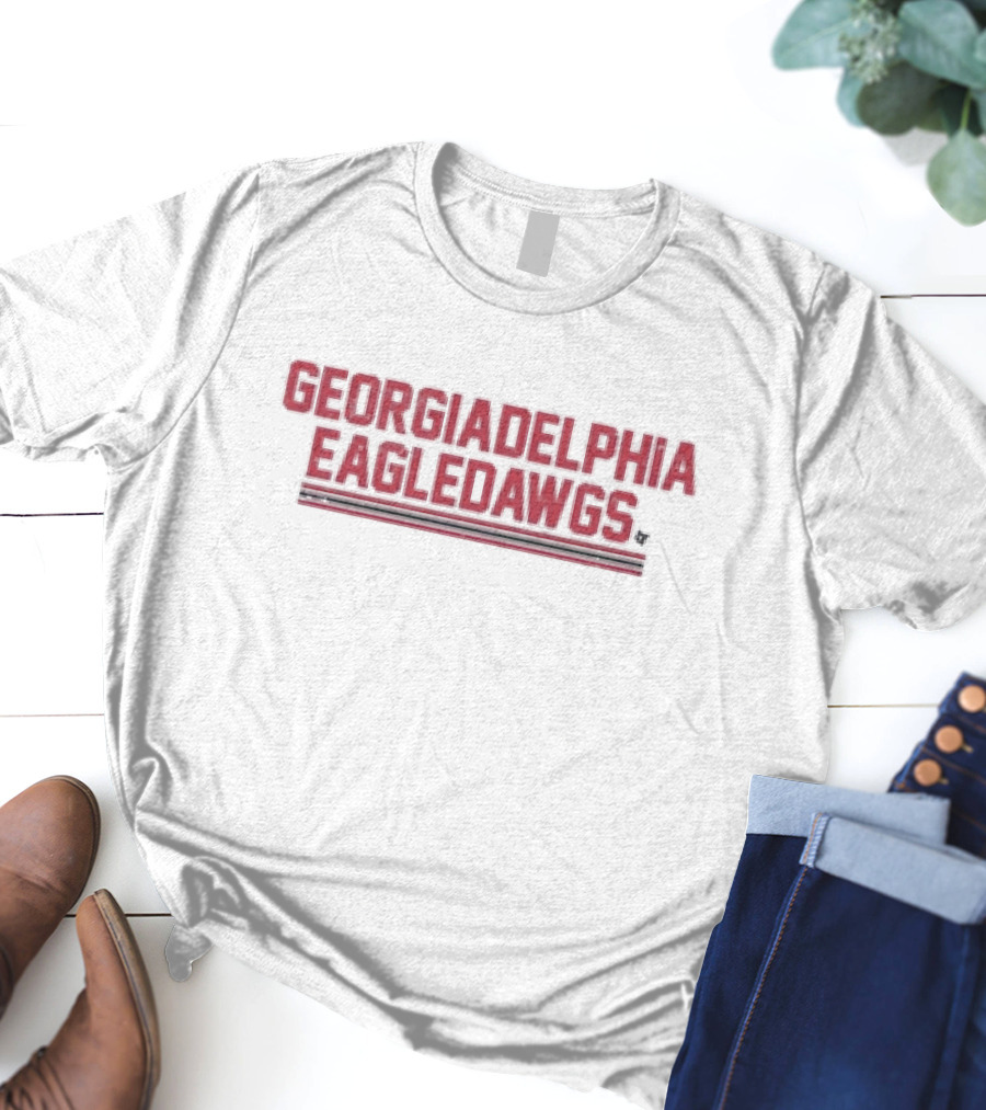 GEORGIADELPHIA EAGLEDAWGS Football Fans Hybrid Team Names T-Shirt