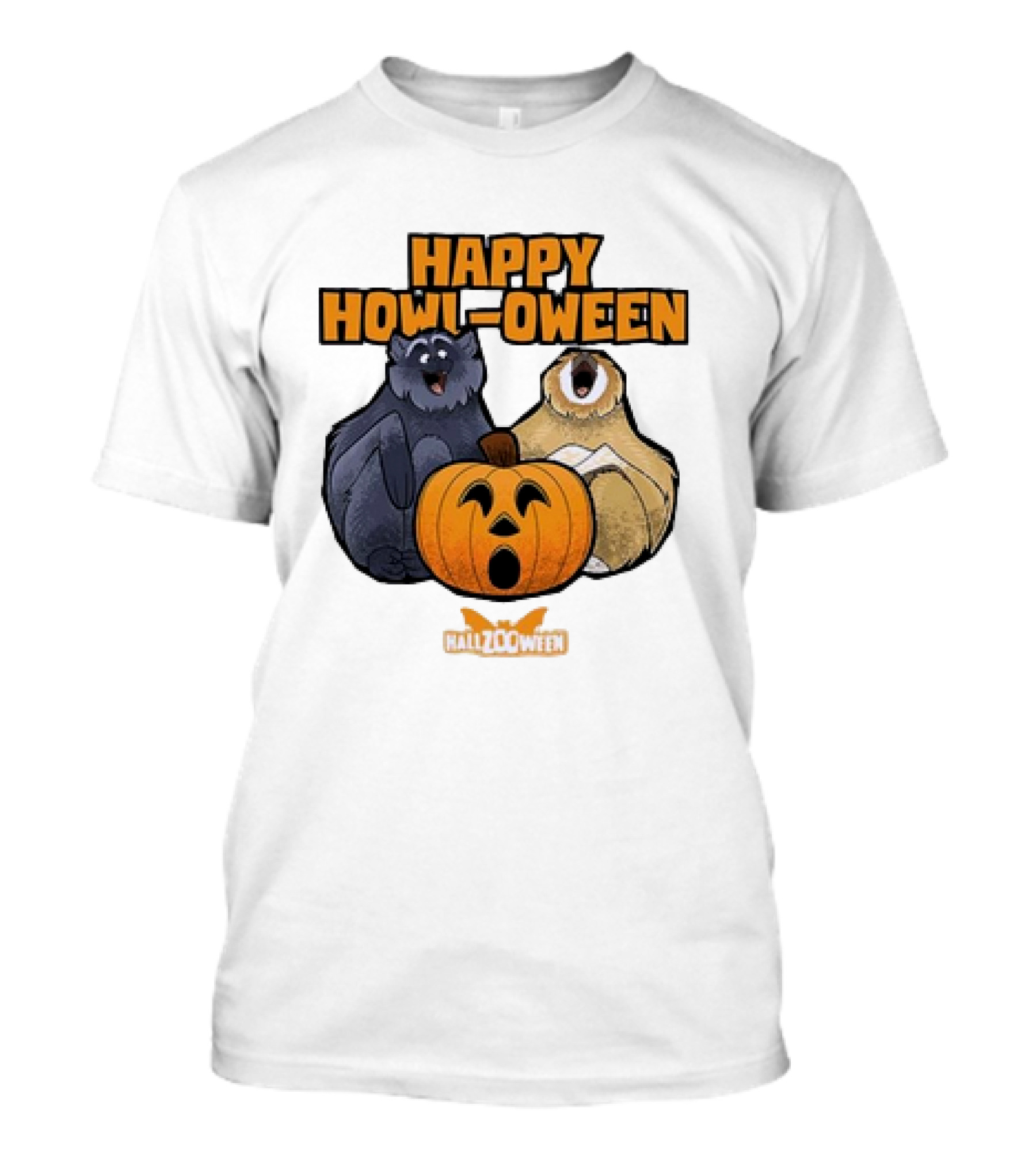 Happy Howl-oween Gibbons HallZOoween Pumpkin T-Shirt